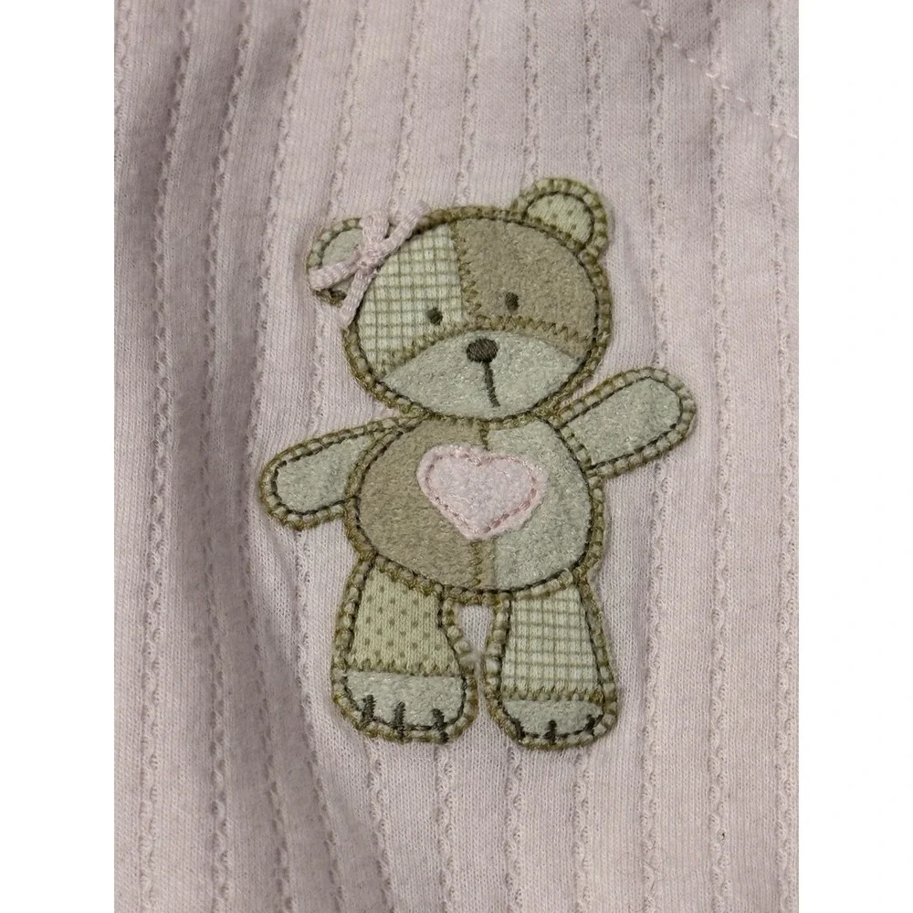 Baby Girl Carter's‎  Pink Bear Hugs Footed Outfit Calico Accent SZ 3 Months